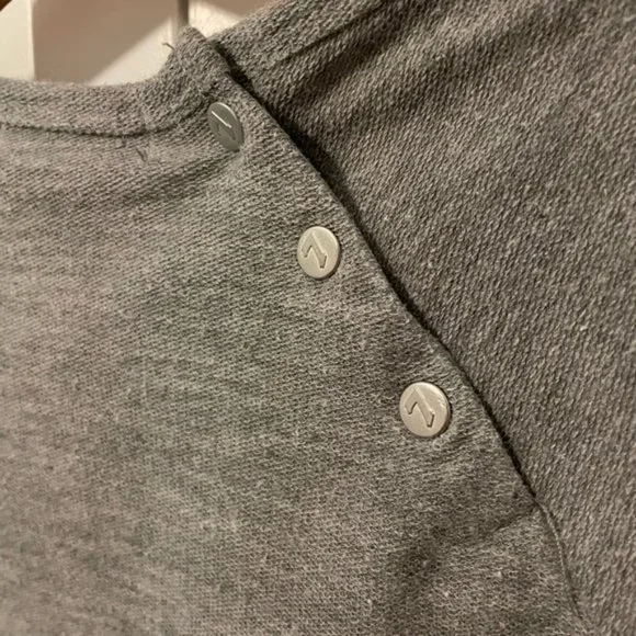 7 FOR ALL MANKIND Jumper Pullover Sweater Grey Pink Floral Buttons Girl’s 4T - Picture 4 of 5